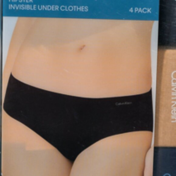 CALVIN KLEIN UNDERWEAR WOMEN HIPSTER INVISIBLE UNDER CLOTHES 4 PACK Size : L - Picture 4 of 6